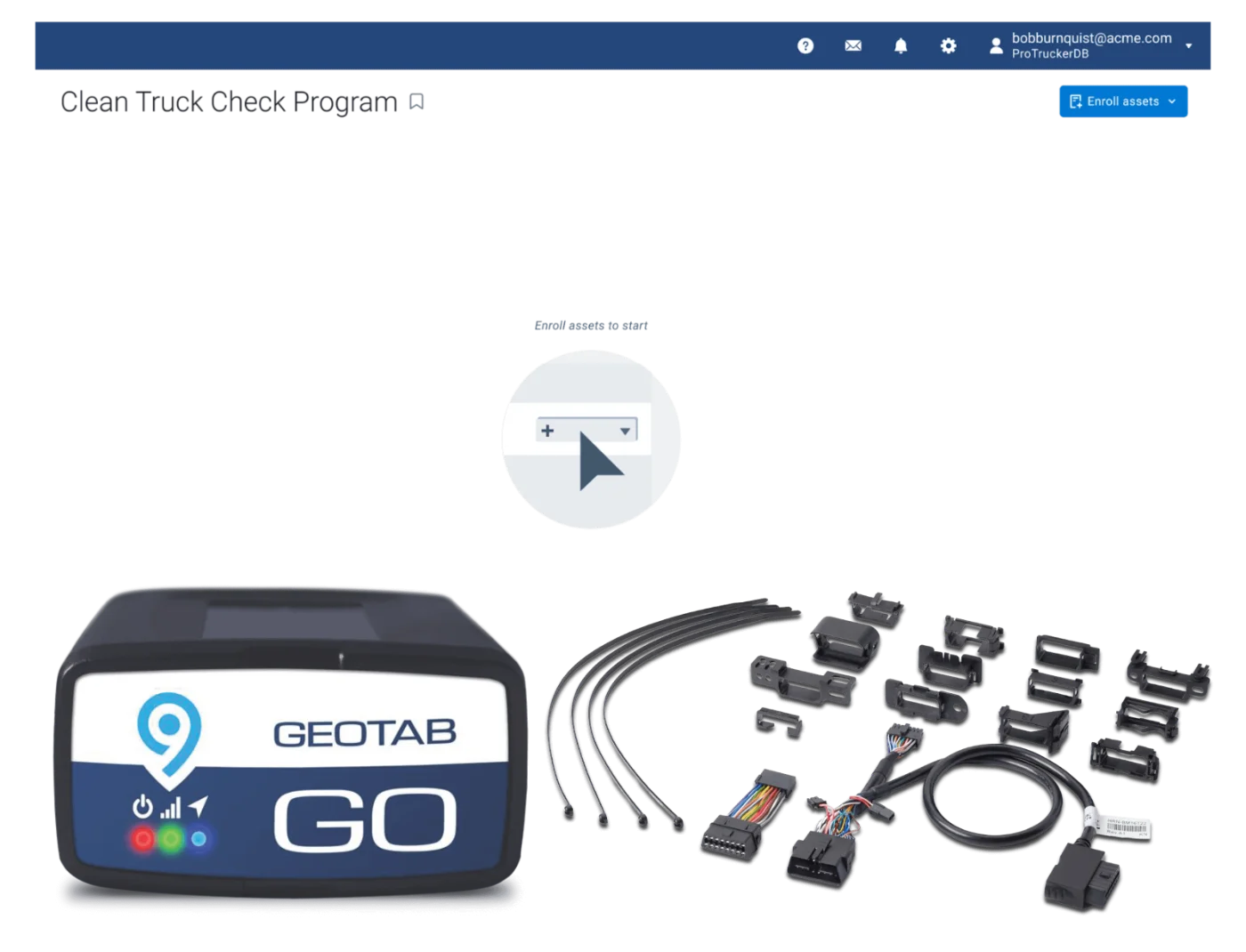 Geotab emissions and compliance dashboards with a GO device