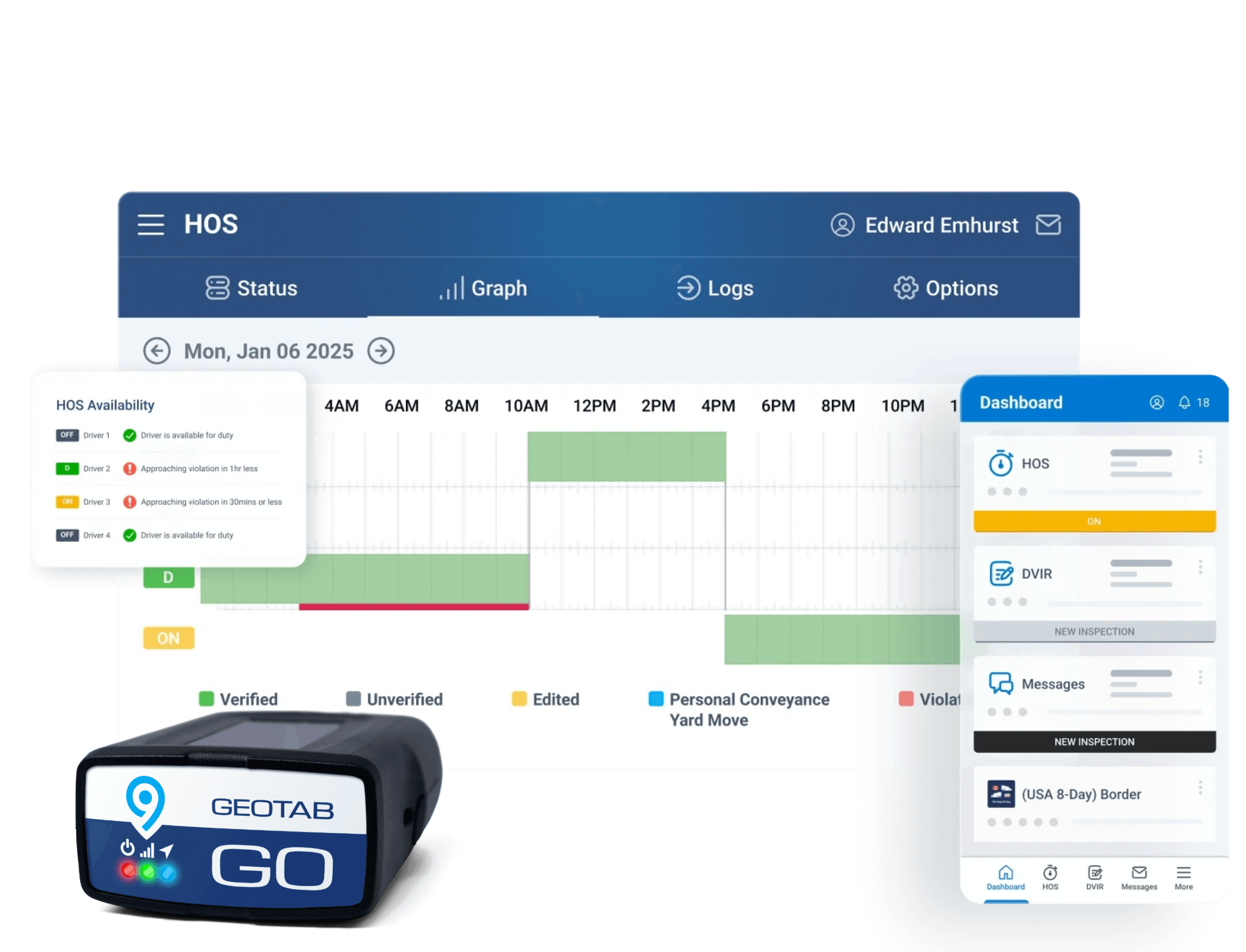 Geotab Drive app inspections and driver workflows
