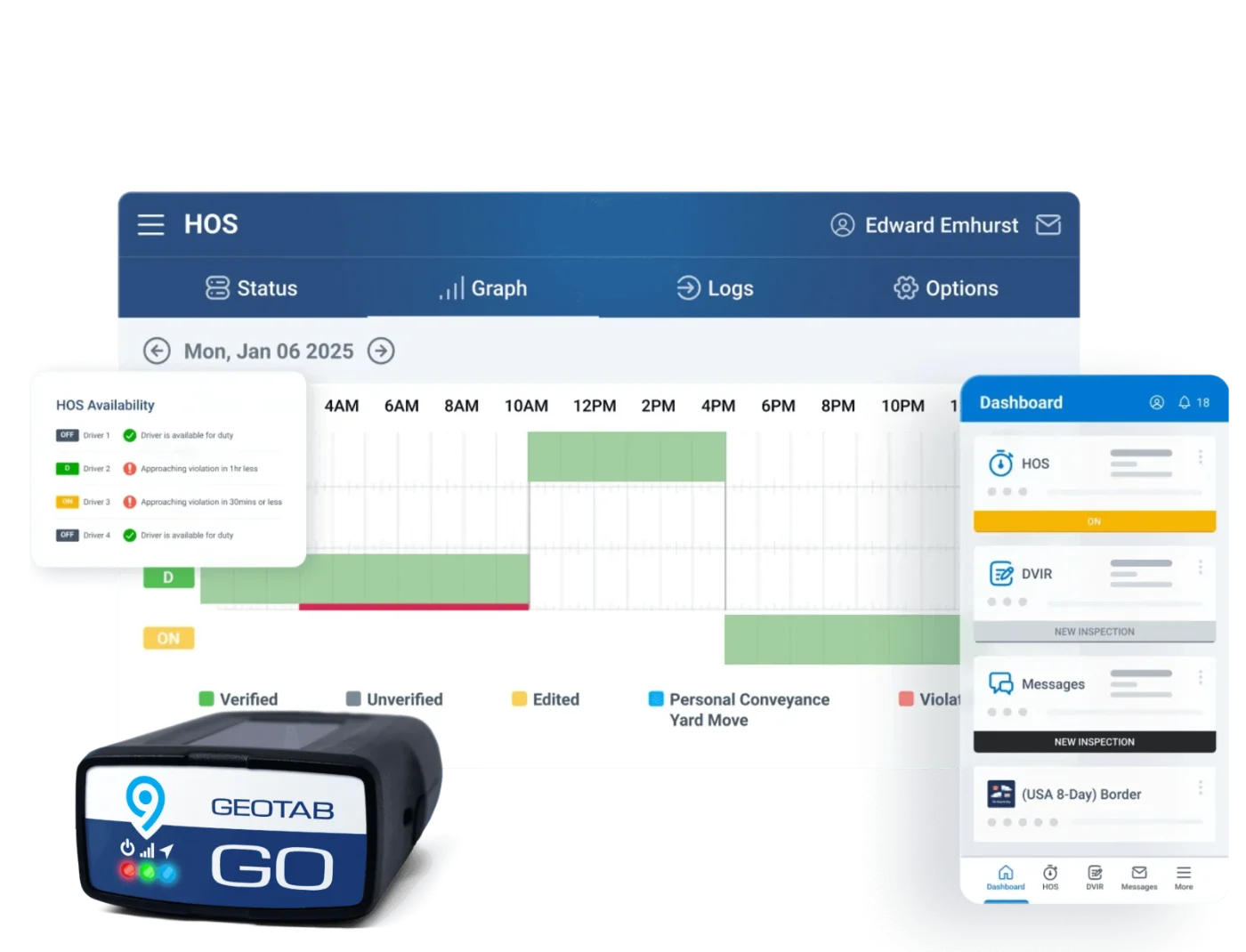 Geotab Drive app inspections and driver workflows