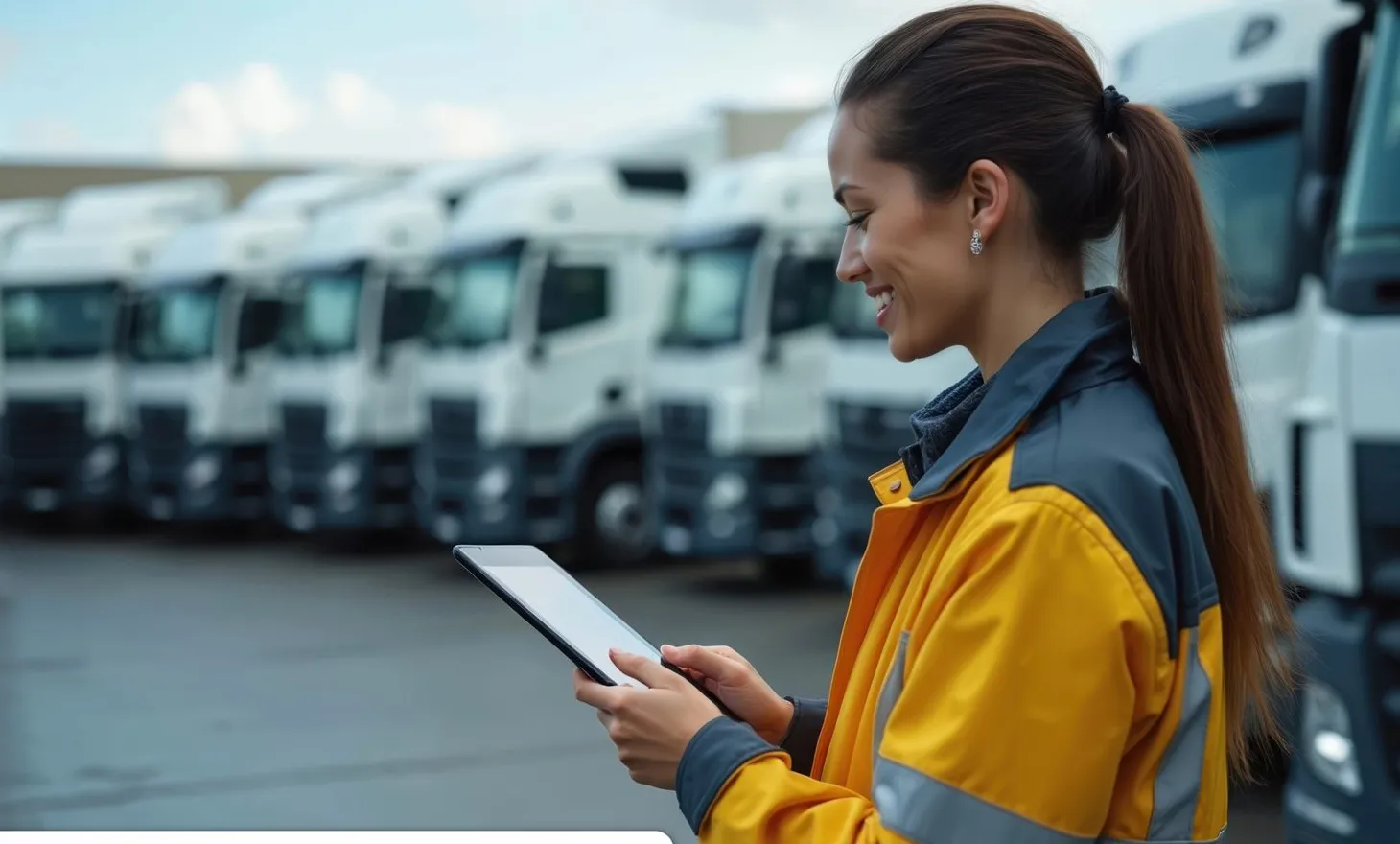 Fleet dispatch office with live tracking screens