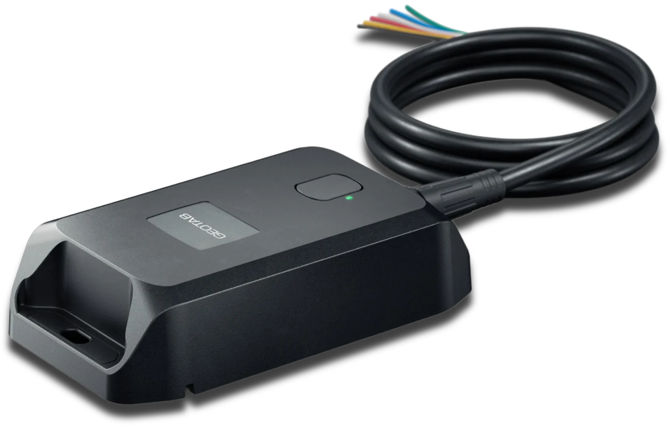 Geotab GO Anywhere Plus with its wired harness
