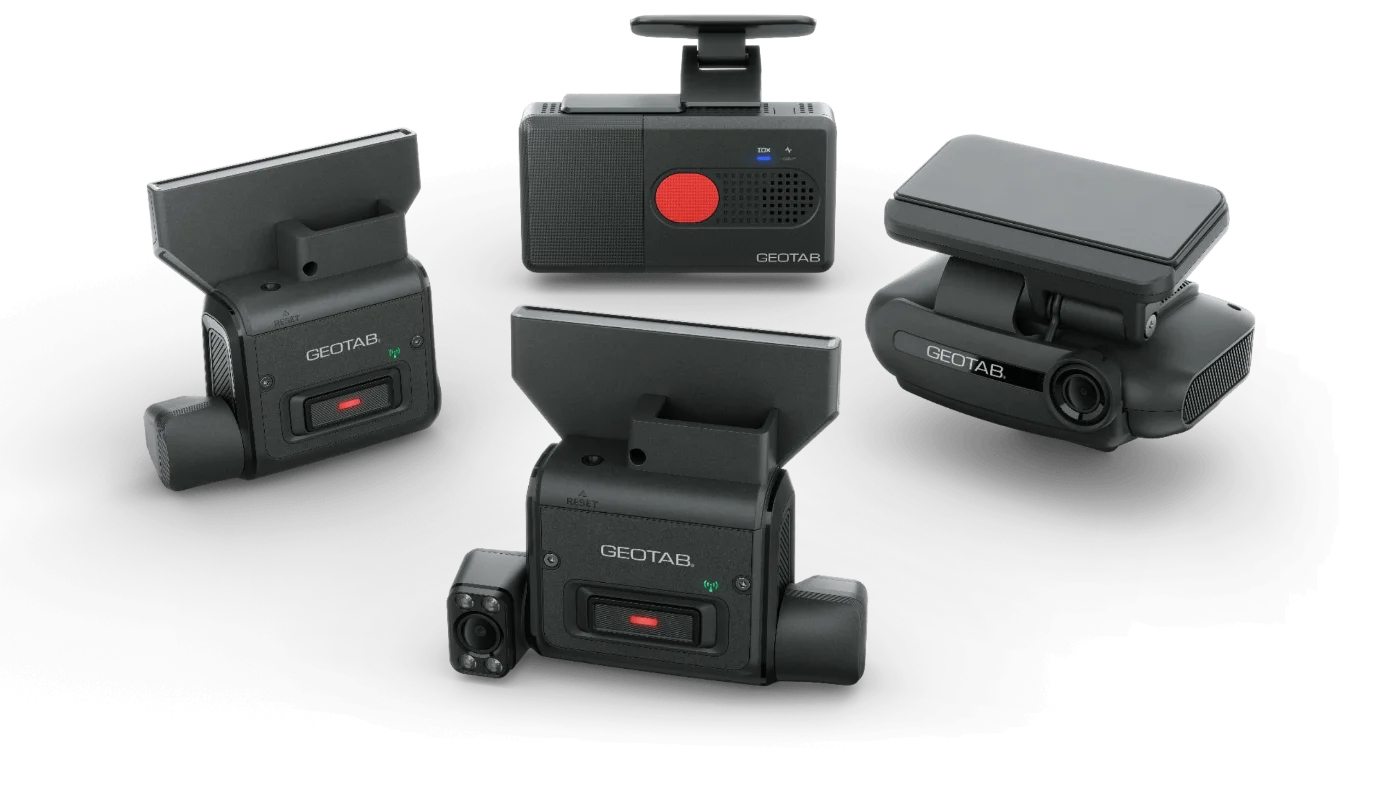 The Geotab GO Focus AI dash camera family: GO Focus, GO Focus Plus, and GO Focus Pro