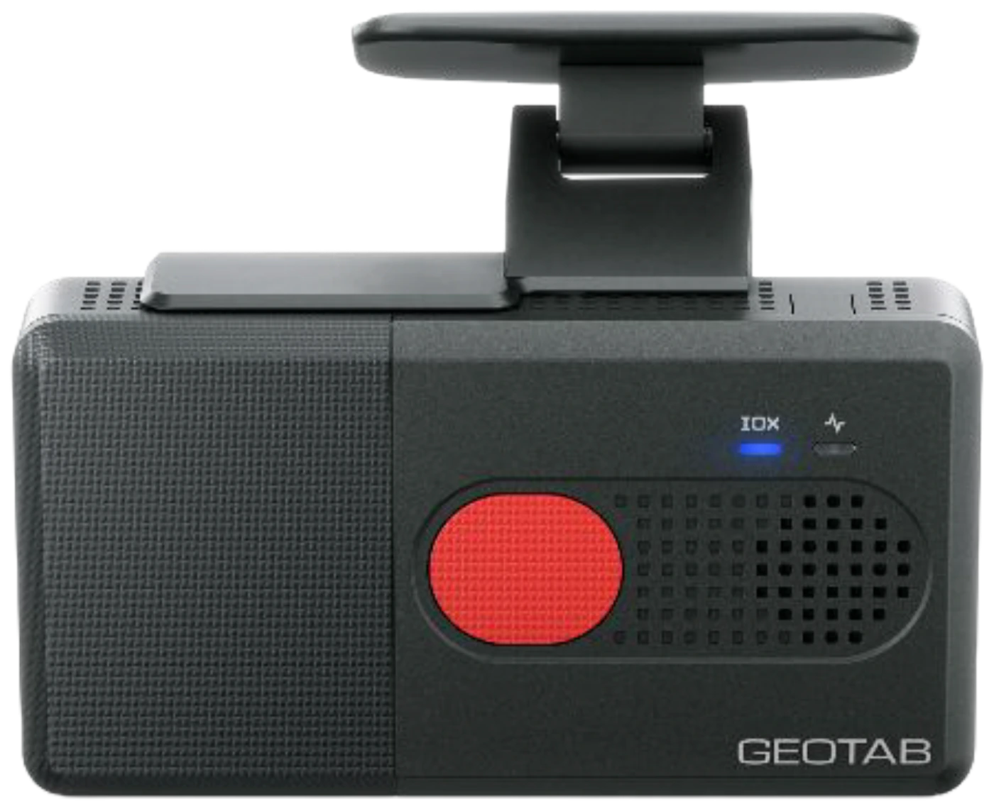 Geotab GO Focus AI dash camera with windshield mount and in-cab event capture button