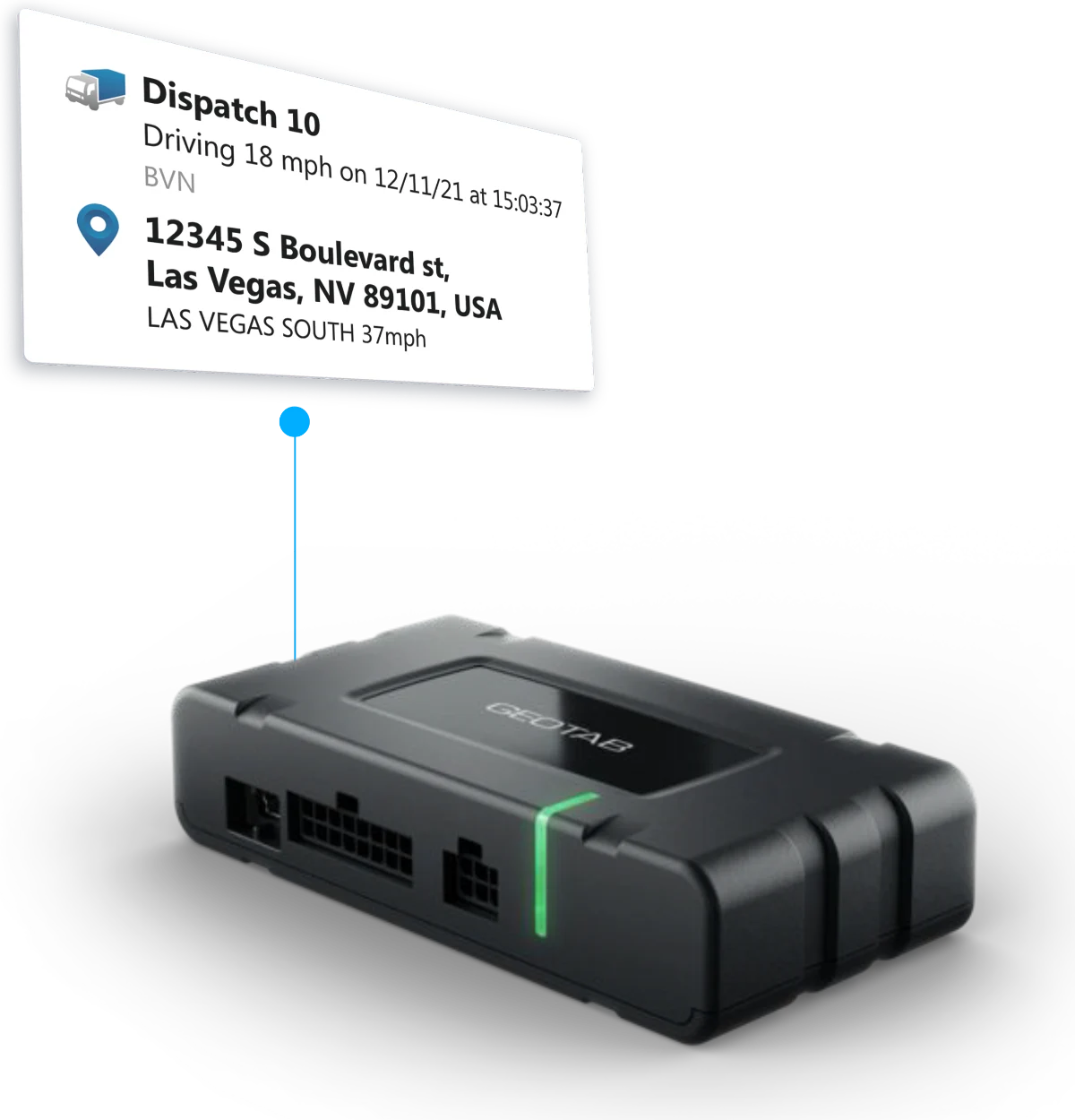 Geotab Next-Gen GO10 reporting a live vehicle position