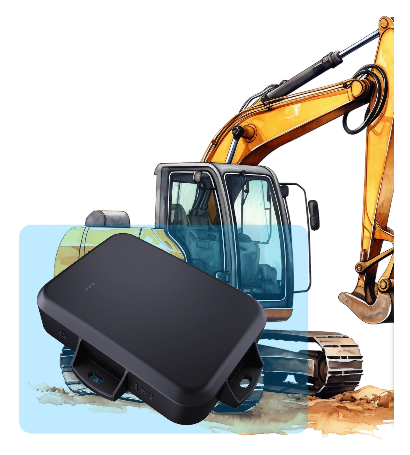 Geotab GO Rugged with a tracked excavator