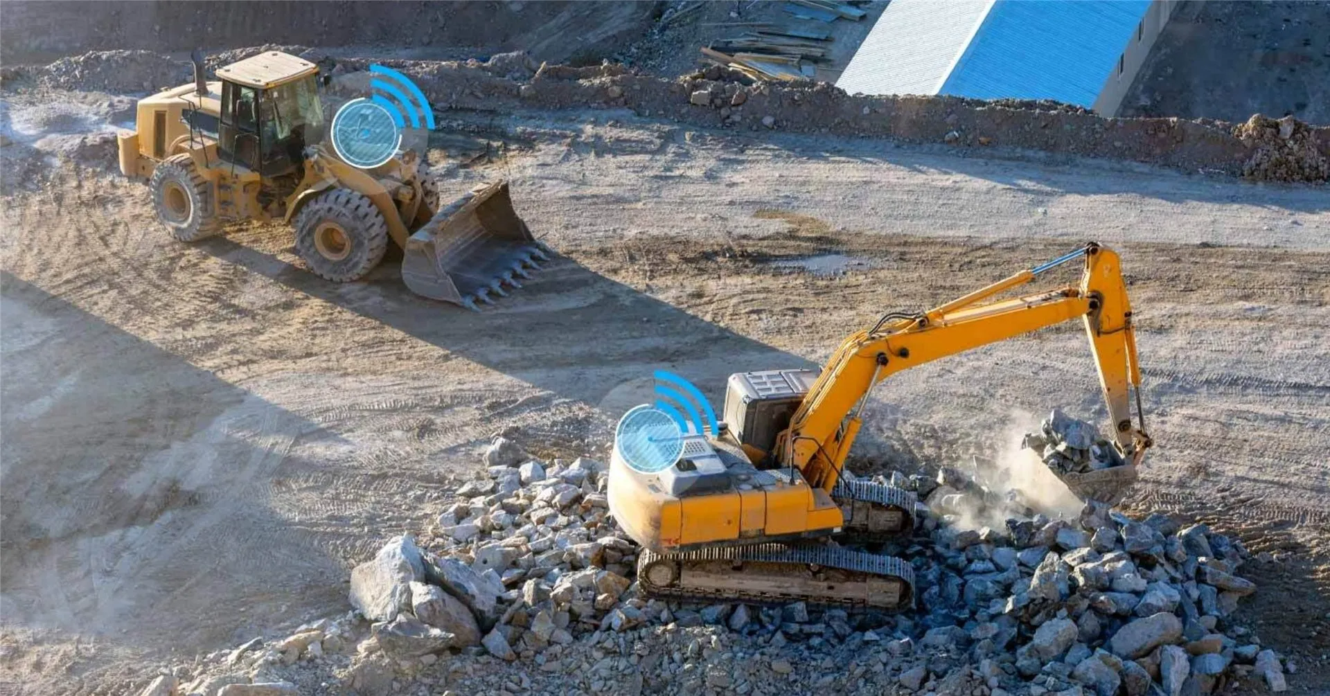 Excavator and heavy equipment on a job site