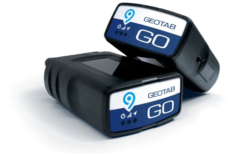Two Geotab GO9 GPS vehicle tracking devices for cars, vans and trucks