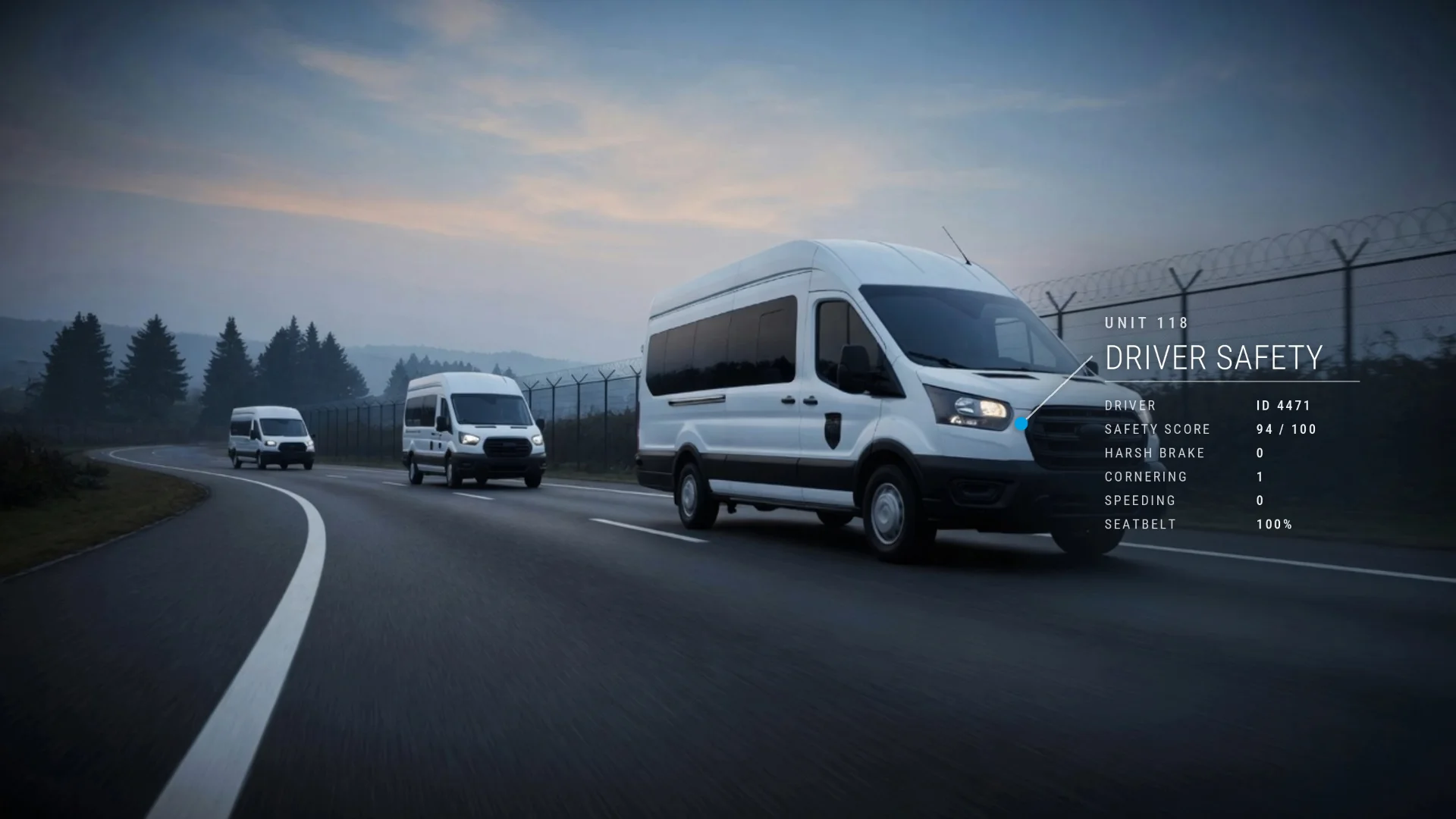 Passenger transport vans on the route