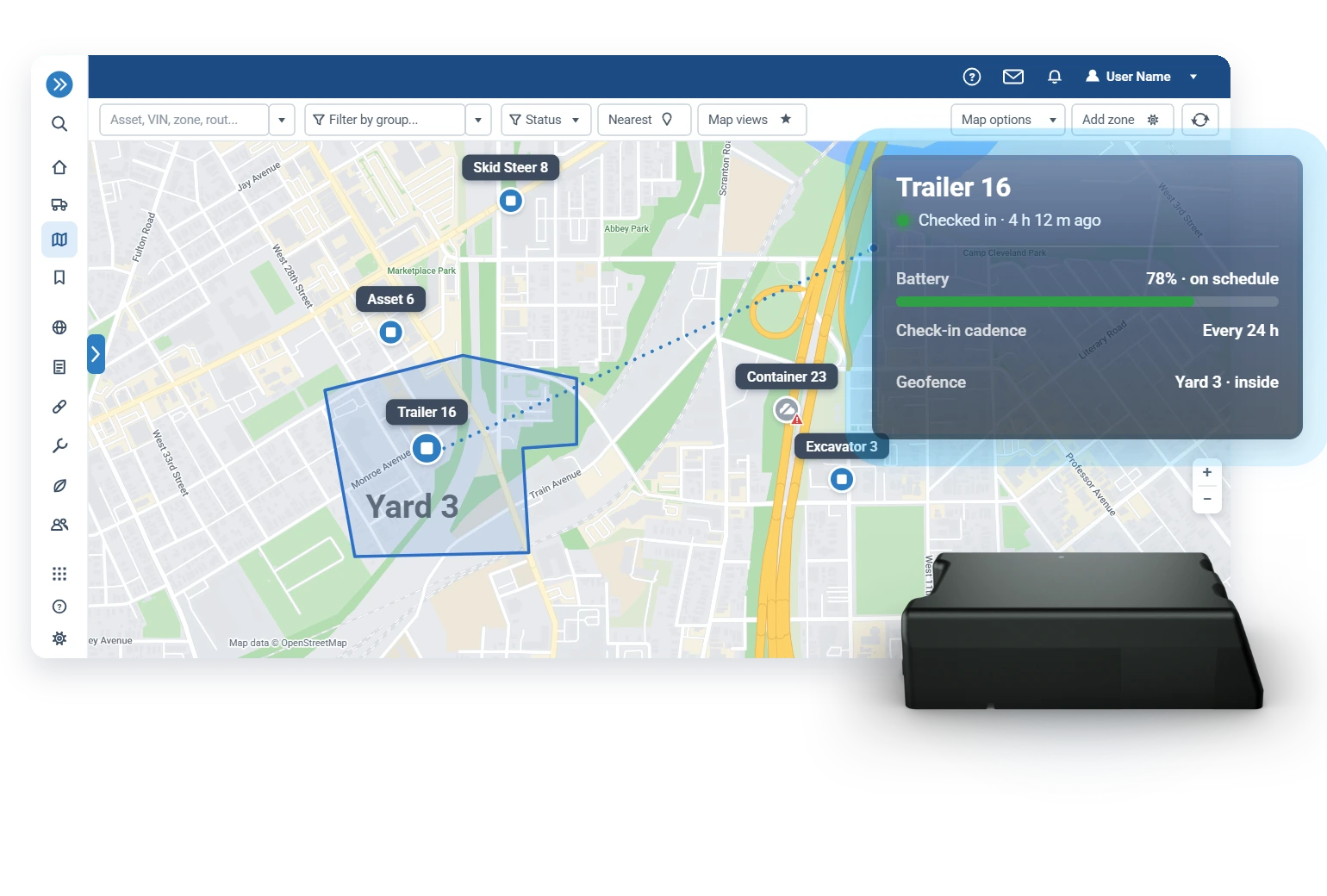 GO Anywhere · tools and trailers on the map