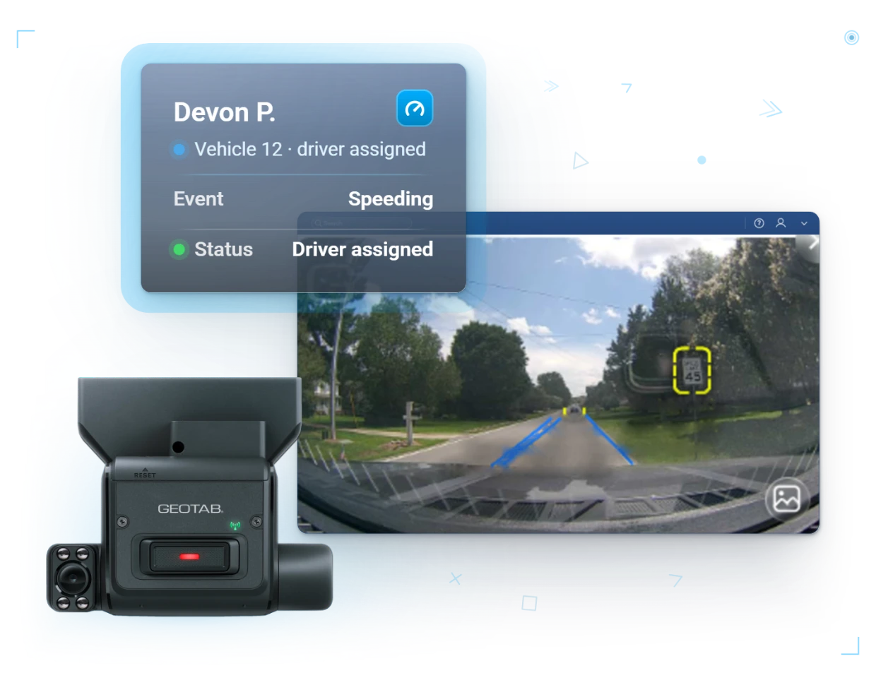 GO Focus · a road-AI event from detection to clip to coaching