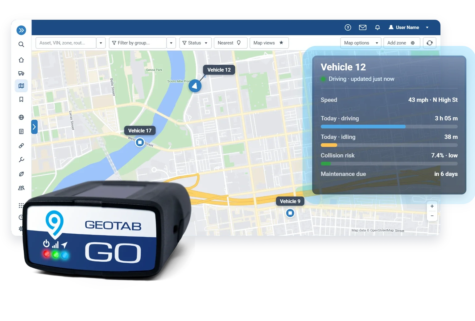 GO9 · every truck live on one map