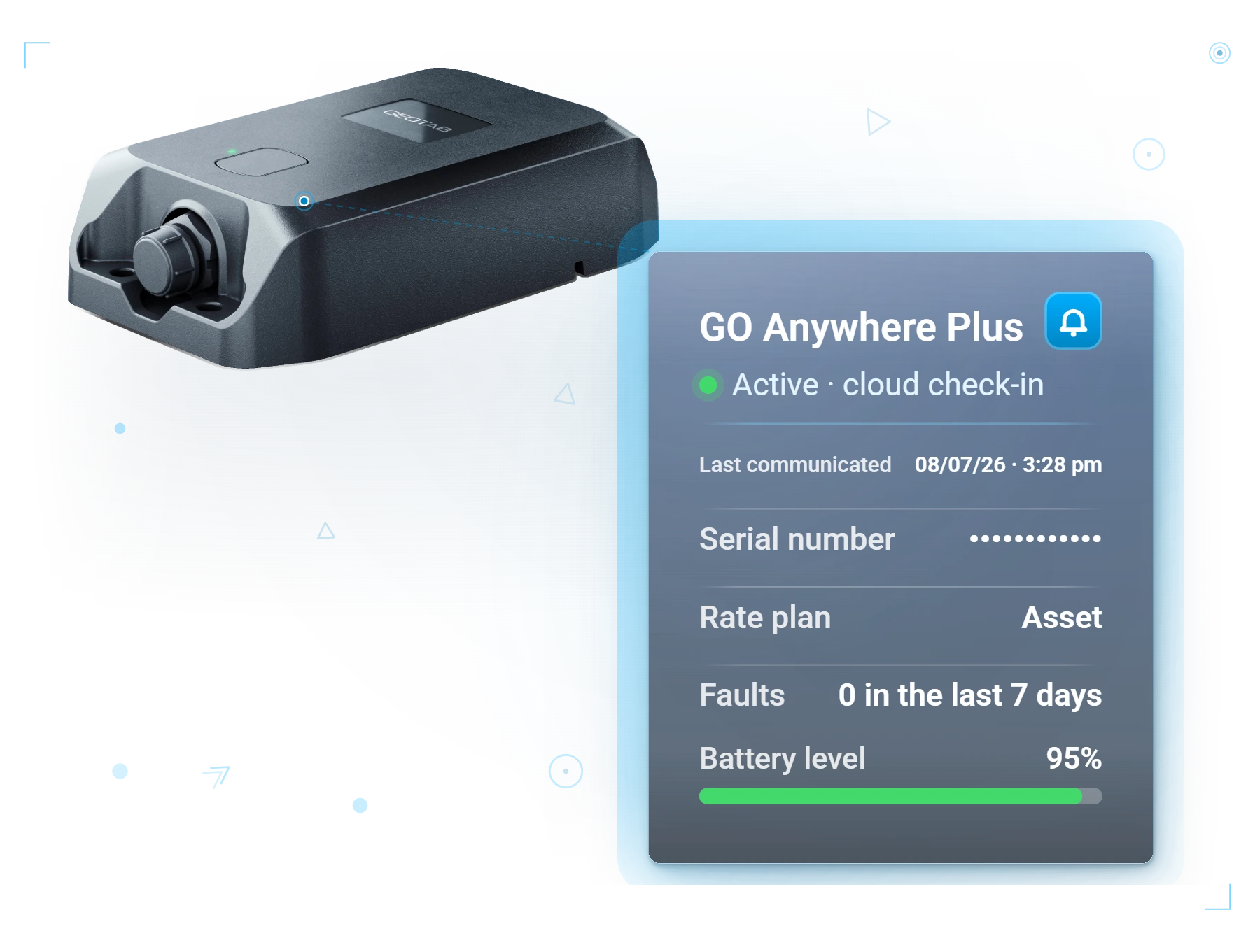 GO Anywhere Plus · 95% battery, zero faults