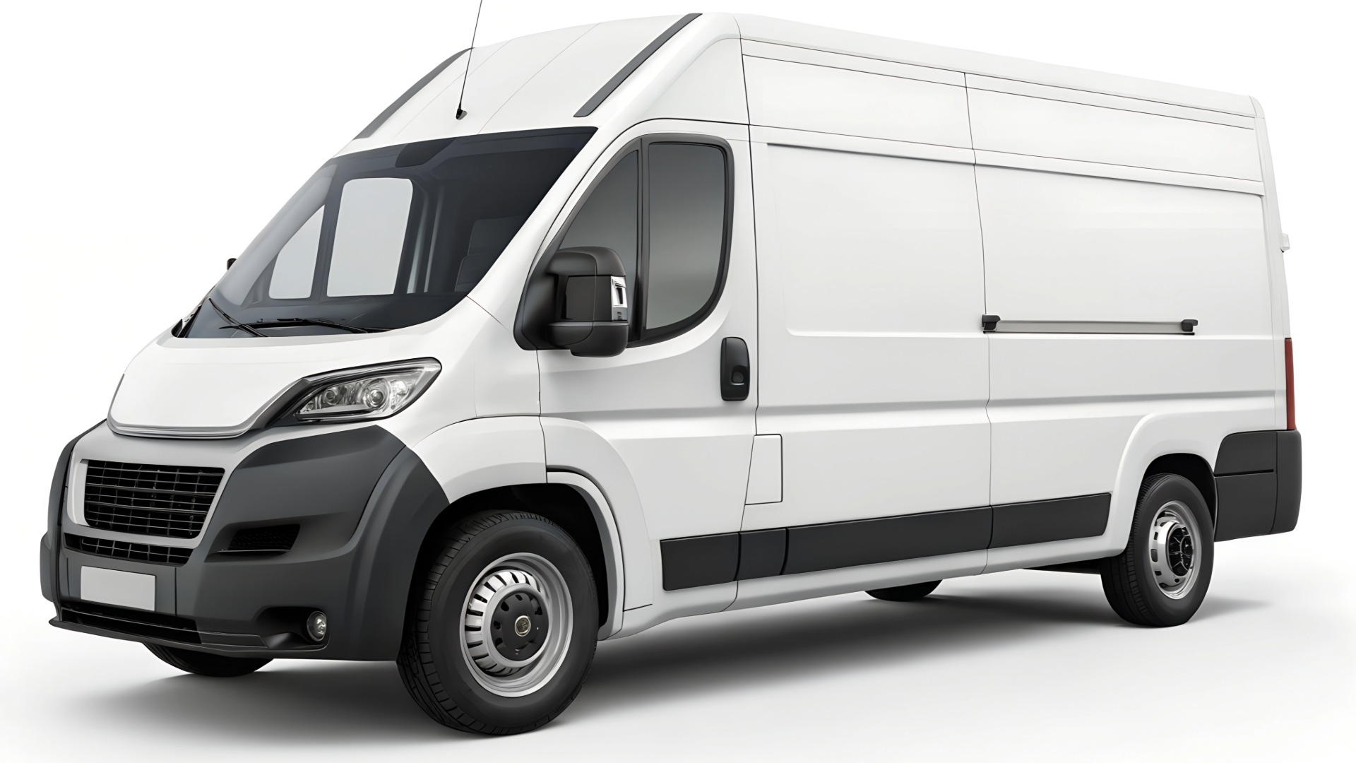 Cargo van with a driver notifications widget pinned above the windshield