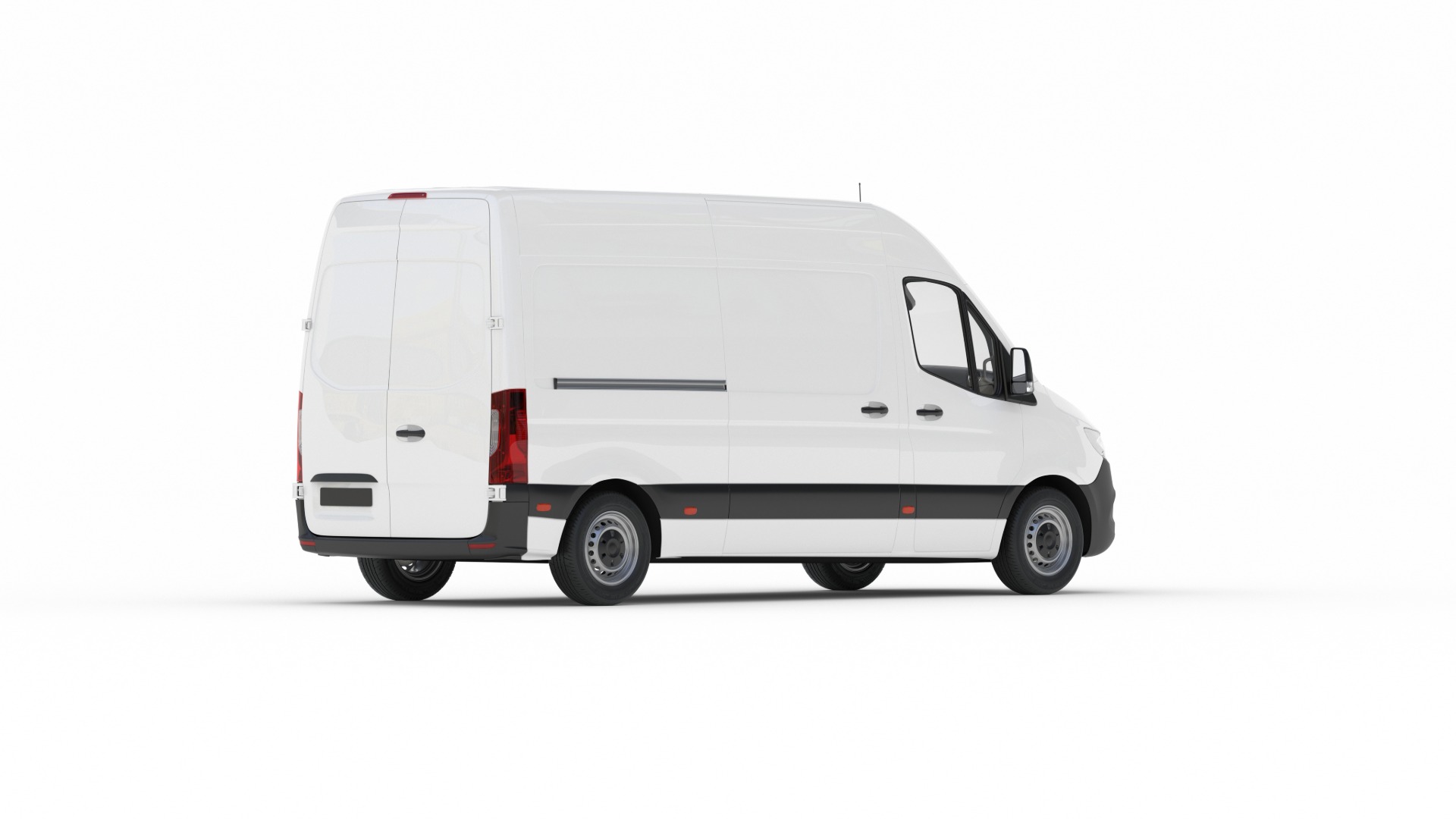 Service van with a stop log widget pinned to the rear roofline
